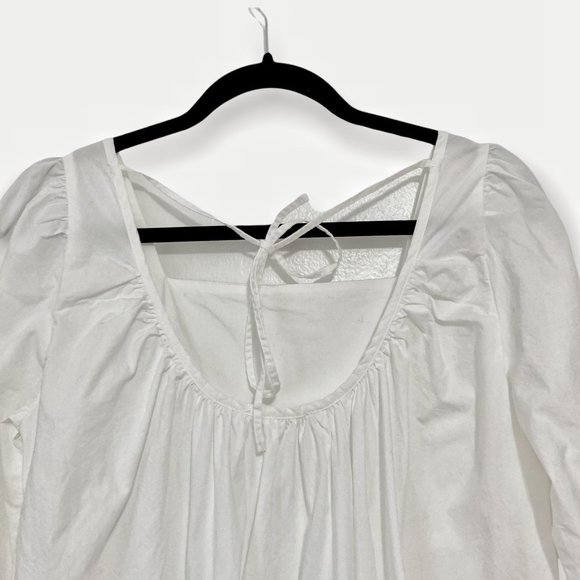 OAK + FORT 6308 Puff Sleeve White Midi Dress Size XS - Picture 7 of 9